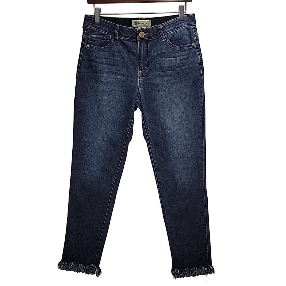 Democracy Ab Technology Mid Rise Cropped Raw Hem 5 Pocket Jeans Woman's Size 10